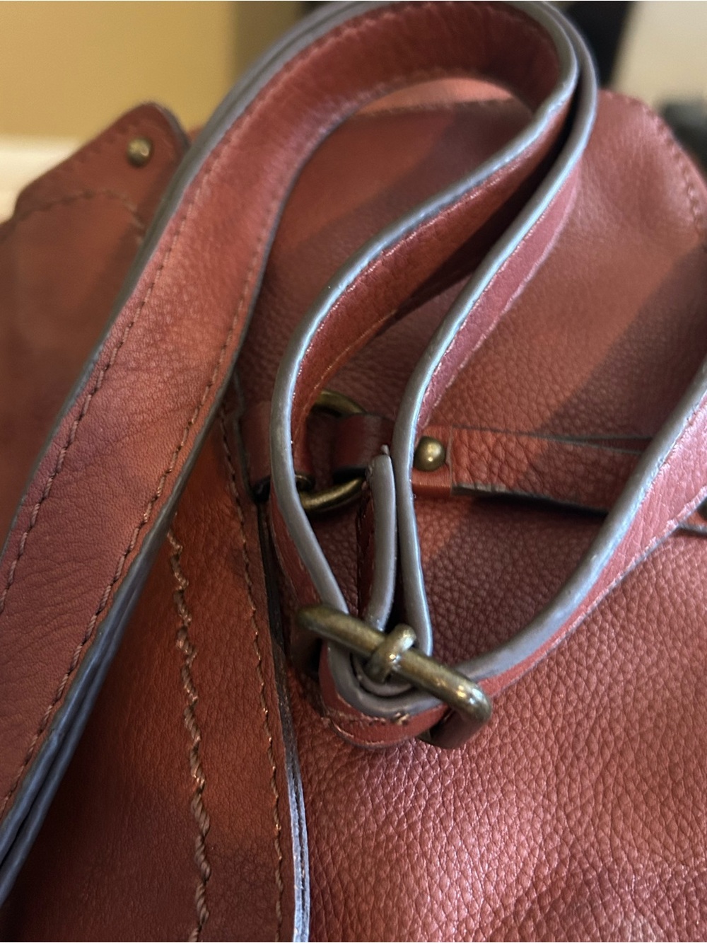 Born Leather Crossbody Bag in Saddle Brown - Picture 3 of 6